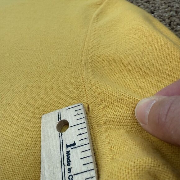 J.McLaughlin Women's 100% Cashmere Mustard Yellow Sweater Womens Large Flutter - Picture 11 of 11